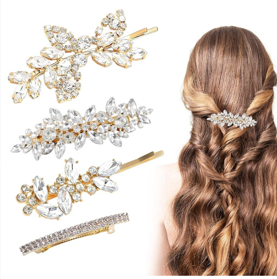 Wholesale of new cross-border elegant and stylish spring clips, alloy hair clips, rhinestone, Korean version of the back of the head ponytail clip headwear pic 35