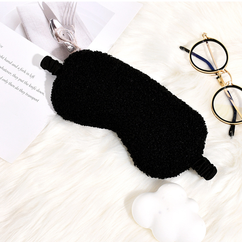 毛绒眼罩现货批发泰迪绒眼罩秋冬舒适亲肤仿真丝护眼罩遮光睡眠详情33