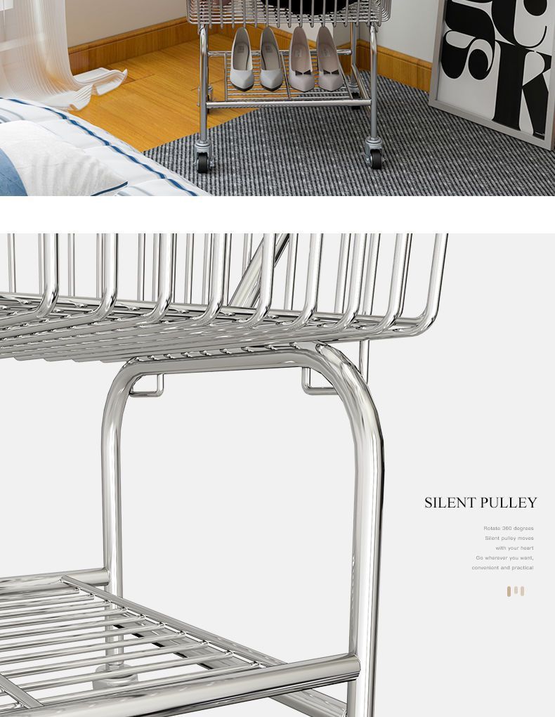 星辰轻奢可移动带轮衣帽架服装店落地展示架女装挂衣架服装配饰网红拍照道具详情13