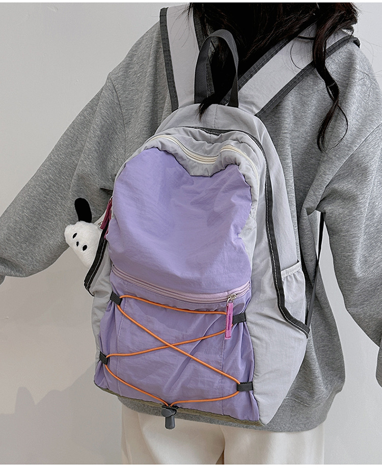 旅行户外双肩包女轻便撞色登山包徒步骑行大容量运动春游爬山书包详情16