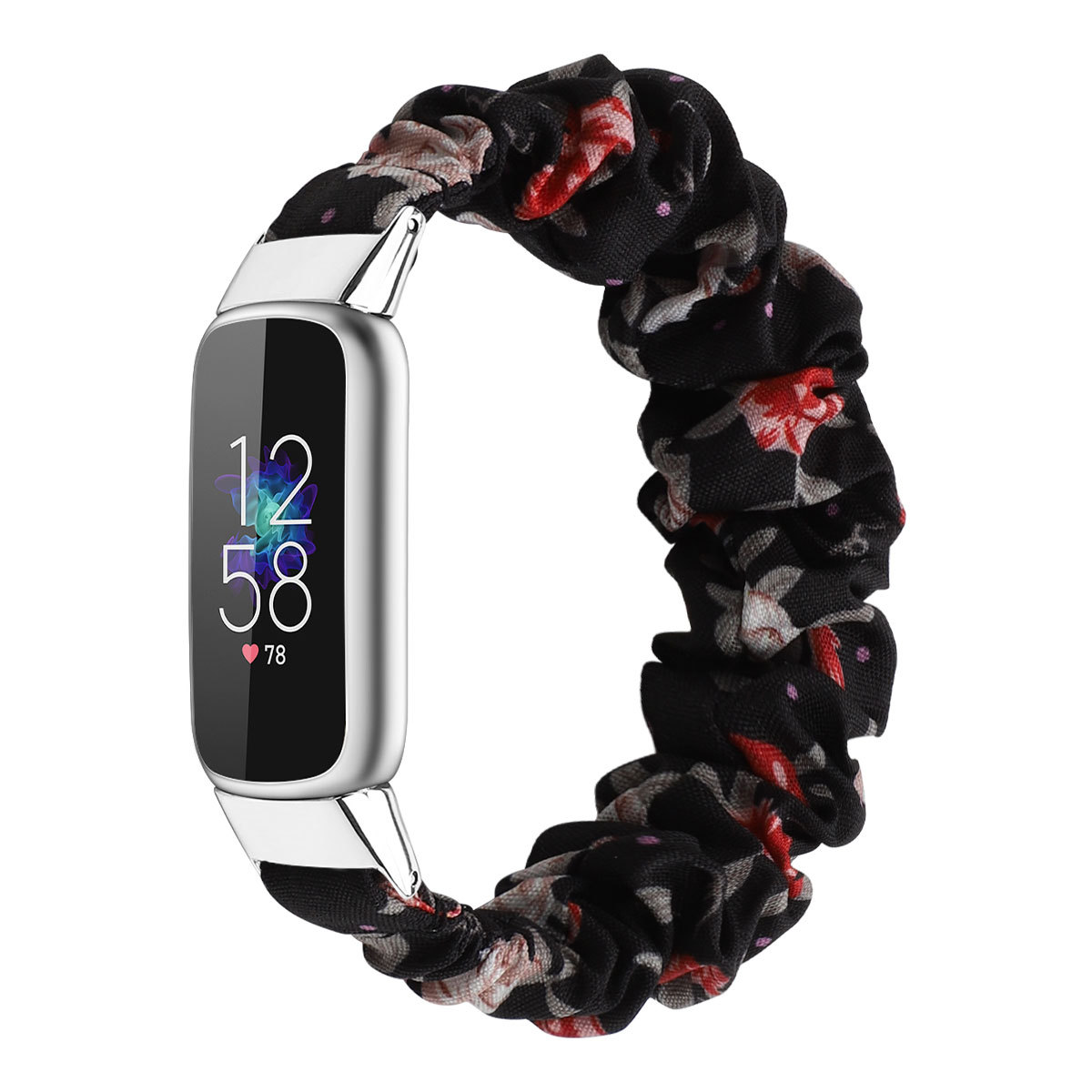 适用于Fitbit Luxe 智能手表腕带涤纶花圈发圈松紧款多色印花表带详情22