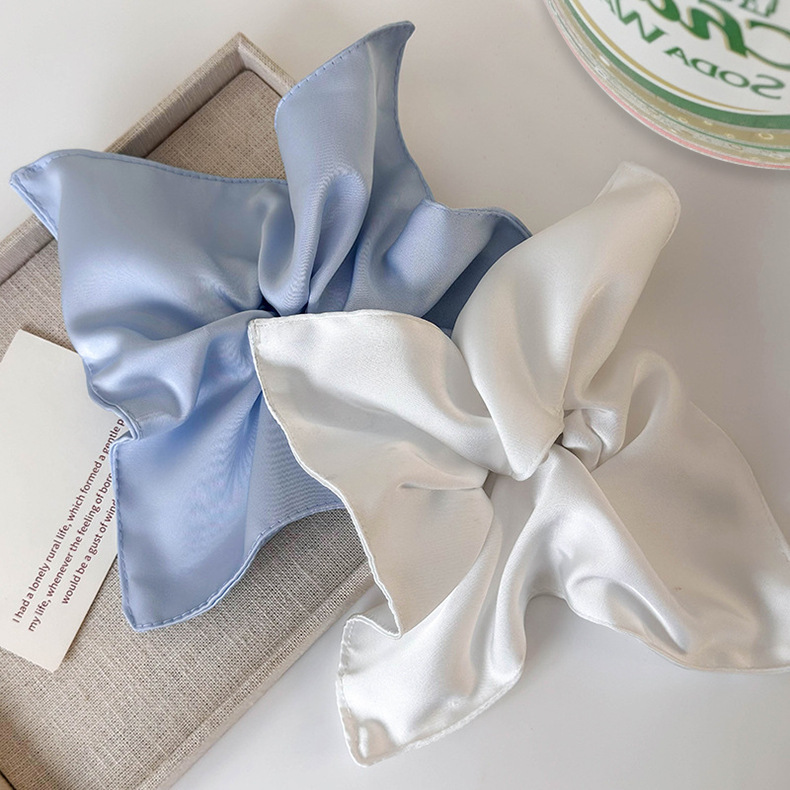High-quality Japanese and Korean hair bands for ladies with a high-end look, satin square scarves, a laid-back style, and high-elasticity hair bands pic 10