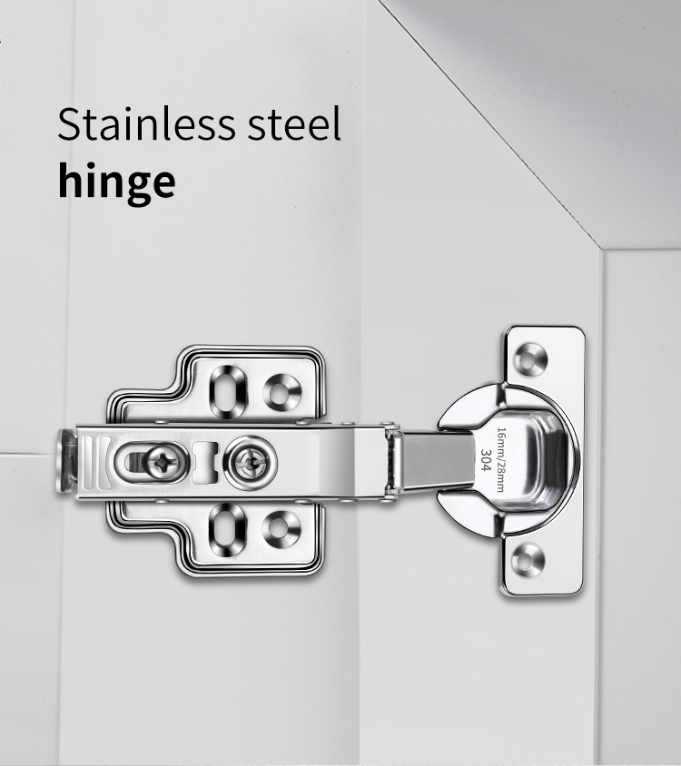 304 stainless steel two-stage force small-angle full damping hinge buffer 35-cup zero-angle thick door panel universal hinge pic 10