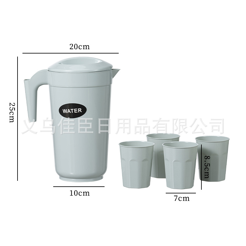 跨境冷水壶水壶果汁壶扎壶亚克力餐厅耐热透明凉水壶高颜值塑料壶详情2