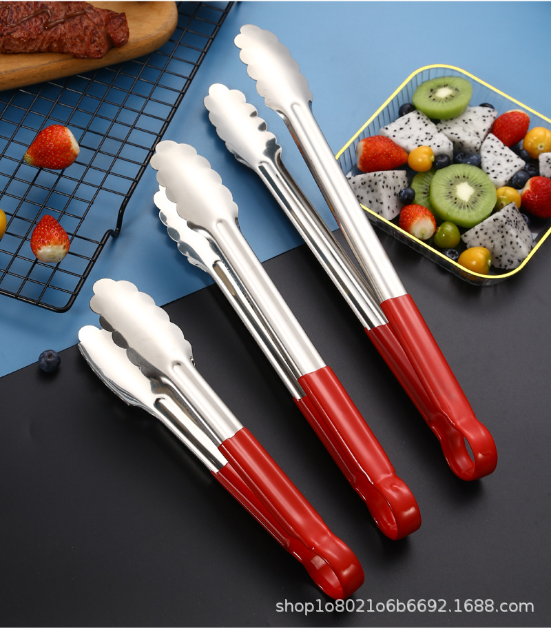 不锈钢食品夹子家用食物夹厨房餐厅烘焙面包夹多功能烤肉夹牛排夹详情14