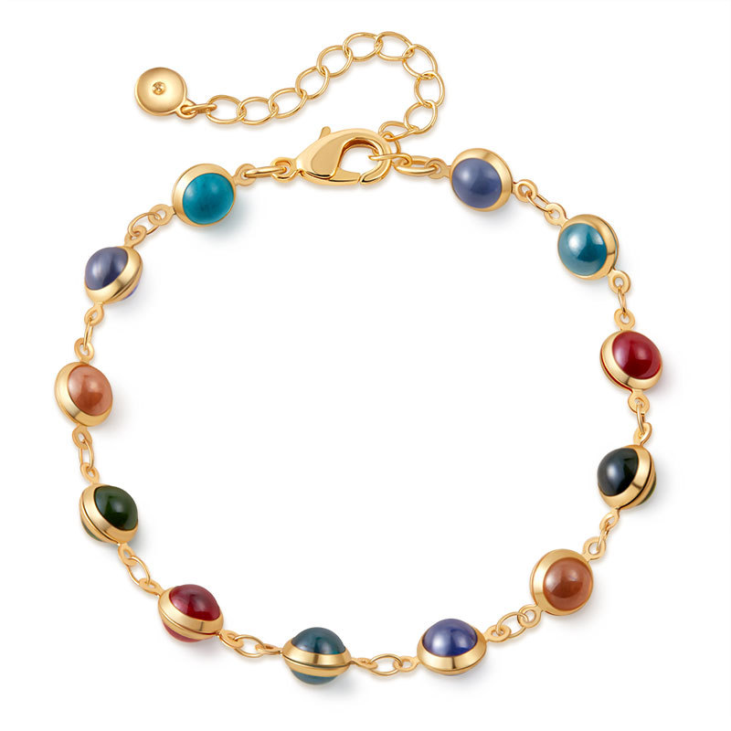 多巴胺手链跨境爱心设计小众几何水滴方形玻璃钻度假风小清新手饰详情4