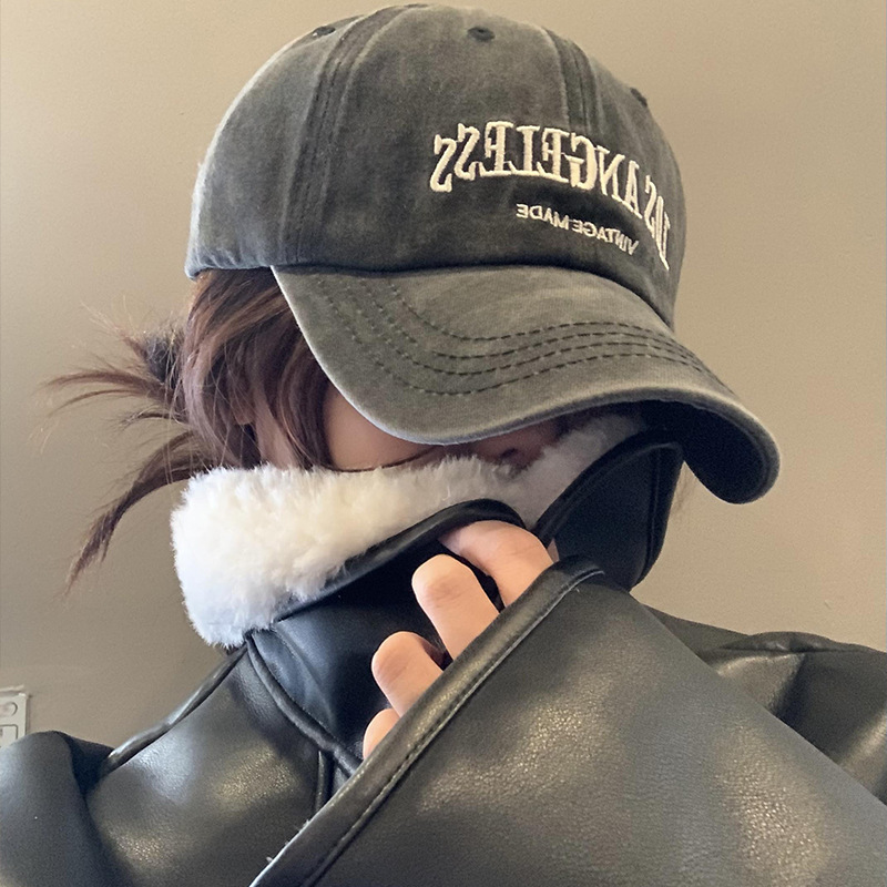 秋夏季鸭舌帽女韩版新款深顶宽檐帽子大头围显脸小百搭刺绣棒球帽详情7