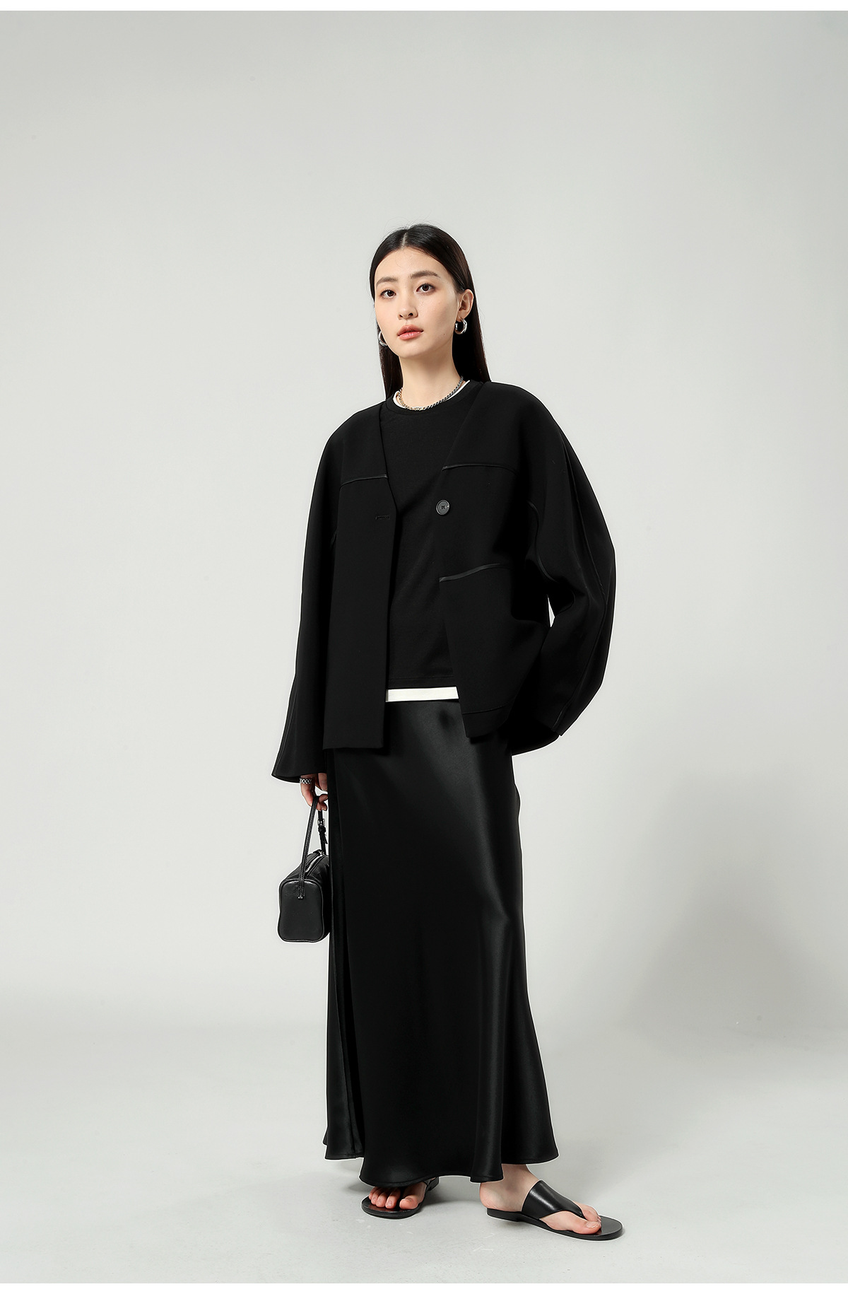 醋酸缎面丝光感柔软垂顺牛筋高腰长款半身裙女2025夏新款飘逸长裙详情30