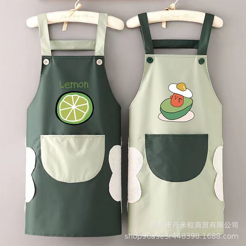 围裙家用厨房防水防油女可爱洋气做饭干活成人围腰耐脏工作服定详情1