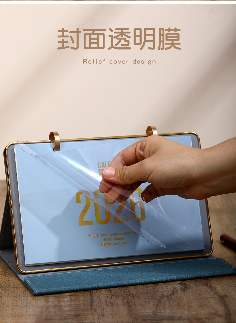 Zhouzhou Calendar 2026 Year of the Horse Desk Calendar: Simple and Modern Large Grid Office note-taking Desk calendar, Advertising Customized Gift Box style pic 8