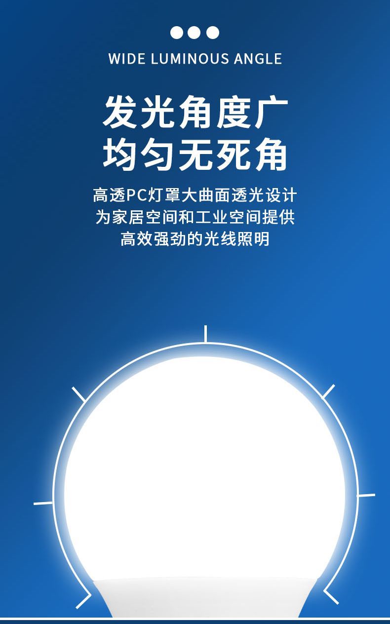 Wholesale of E27 large screw socket energy-saving bulbs from the manufacturer, ultra-bright, flicker-free, eye-protecting LED bulbs for home and factory lighting pic 3