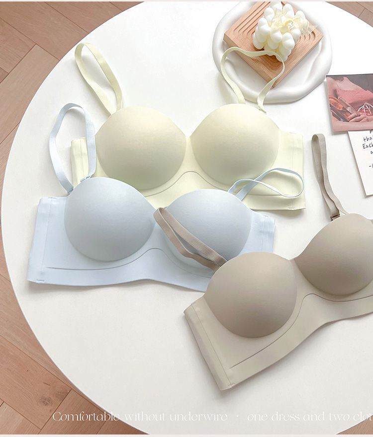 一片式小胸聚拢无痕内衣女收副乳上托隐形防走光抹胸蹦迪防滑文胸详情27