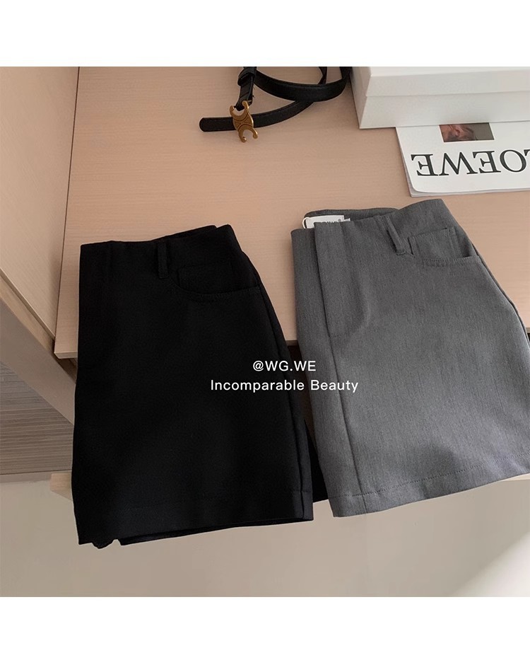 黑色气质西装半身裙女高腰显瘦夏季新款辣妹a字裙防走光休闲短裙详情6