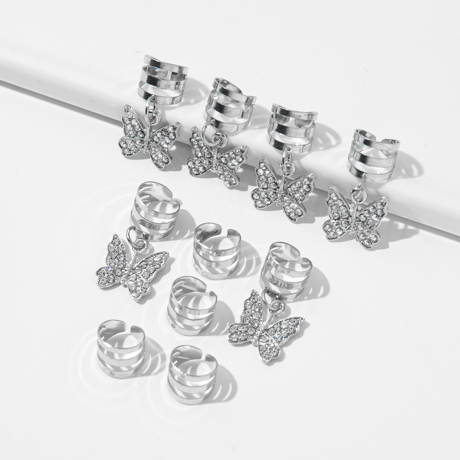 A 10-piece DIY hair accessory buckle set featuring cross-border dreadlocks, open hair bands, hollowed-out five-pointed stars, butterflies and hearts pic 30