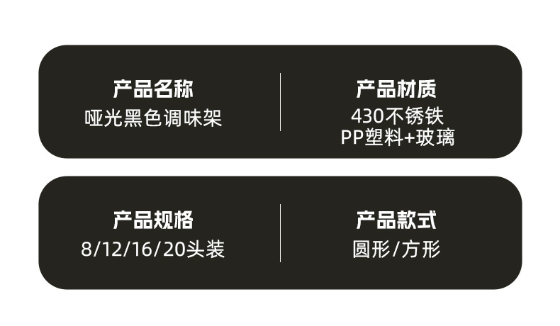免打孔旋转调料架厨房专用360度转盘台面调料瓶收纳架置物架批发详情10