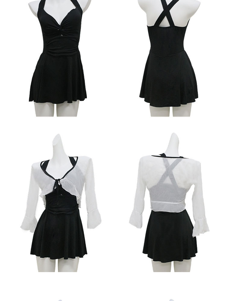 A new conservative one-piece swimsuit for women in 2026, which covers the belly and makes you look slimmer. Swimming women wear outer shirts to soak in hot springs. 125333 pic 2