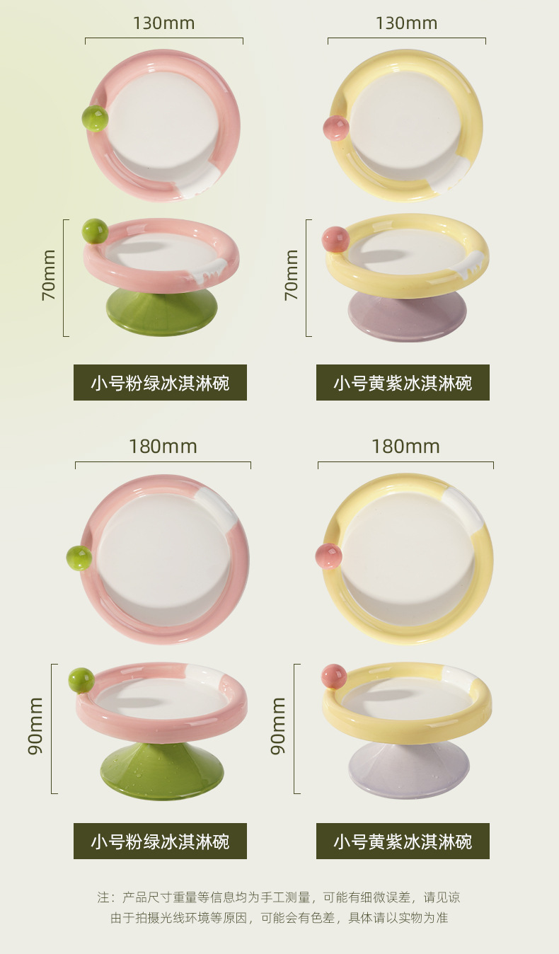 批发冰淇淋猫碗冰淇淋猫碗双拼色可爱彩色猫宠物小型狗狗瓷碗用品详情13