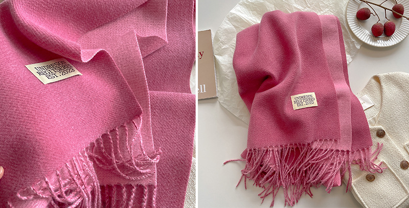 跨境双面仿羊绒围巾女冬季保暖情侣高级感中长款围脖纯色百搭披肩详情80