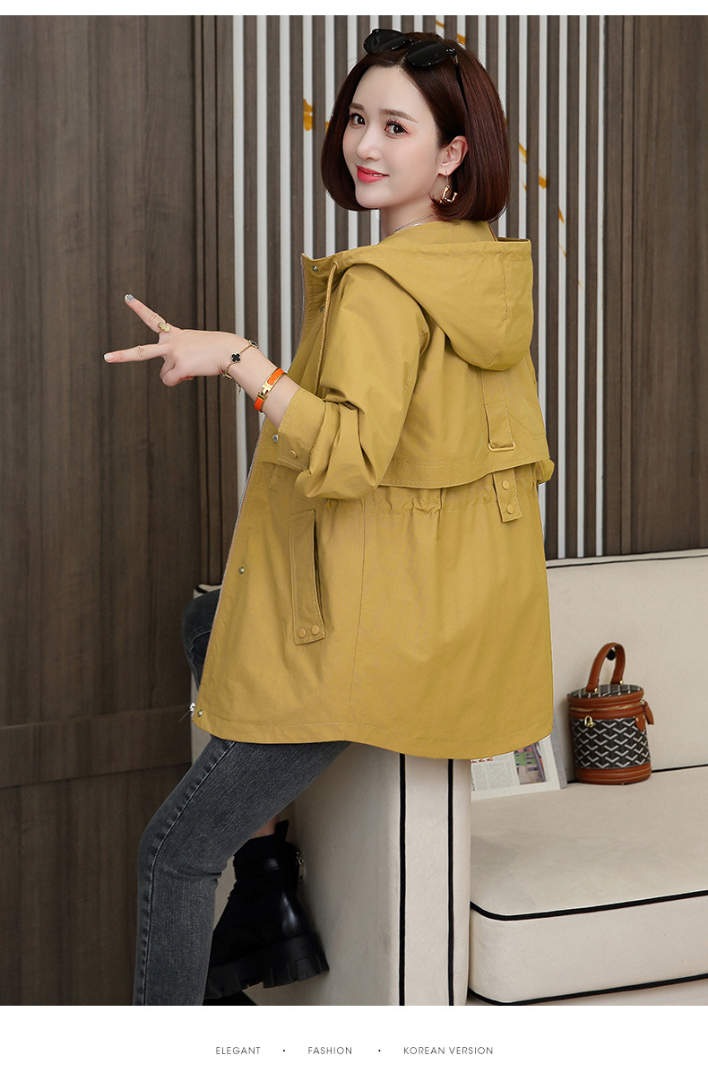 小香风中长款风衣女士2024春秋新款宽松休闲洋气百搭工装外套大码详情26