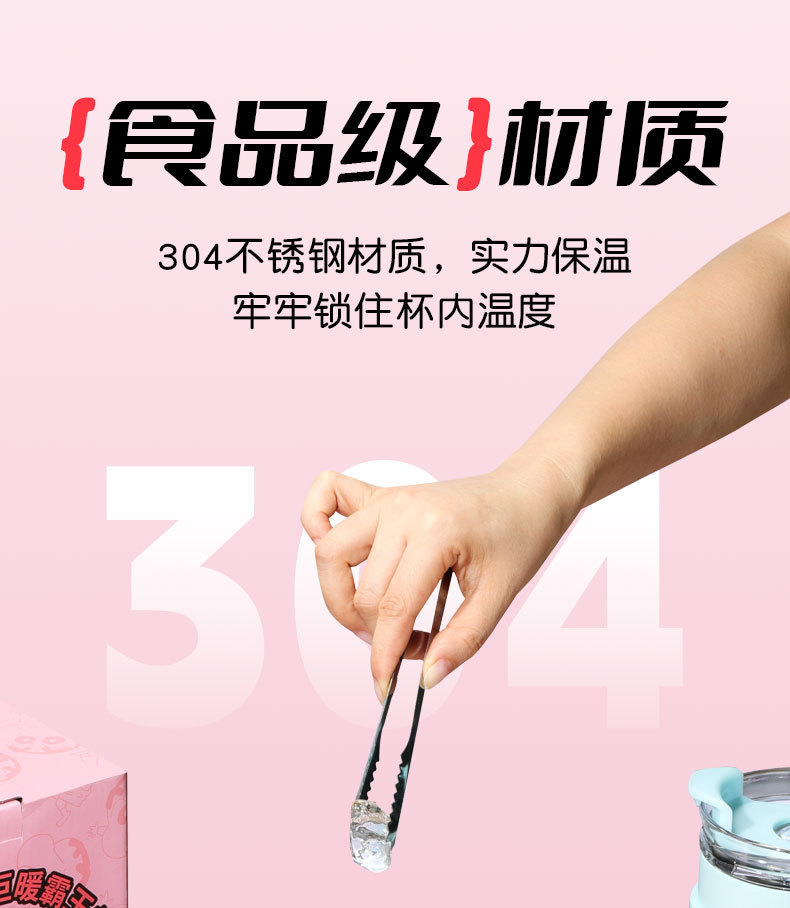 【正版蜡笔小新】新款卡通桌面保温杯保冷冰霸杯高颜值可爱吸管杯详情6