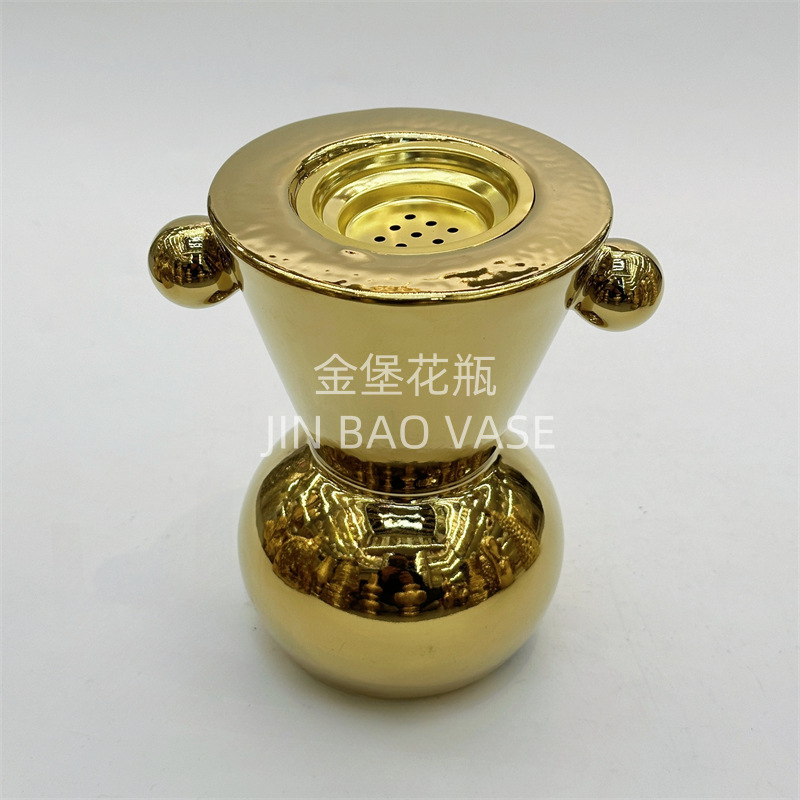 金色香炉手持中东阿拉伯节日金属欧式圆形托盘香薰炉小号工厂发货详情13