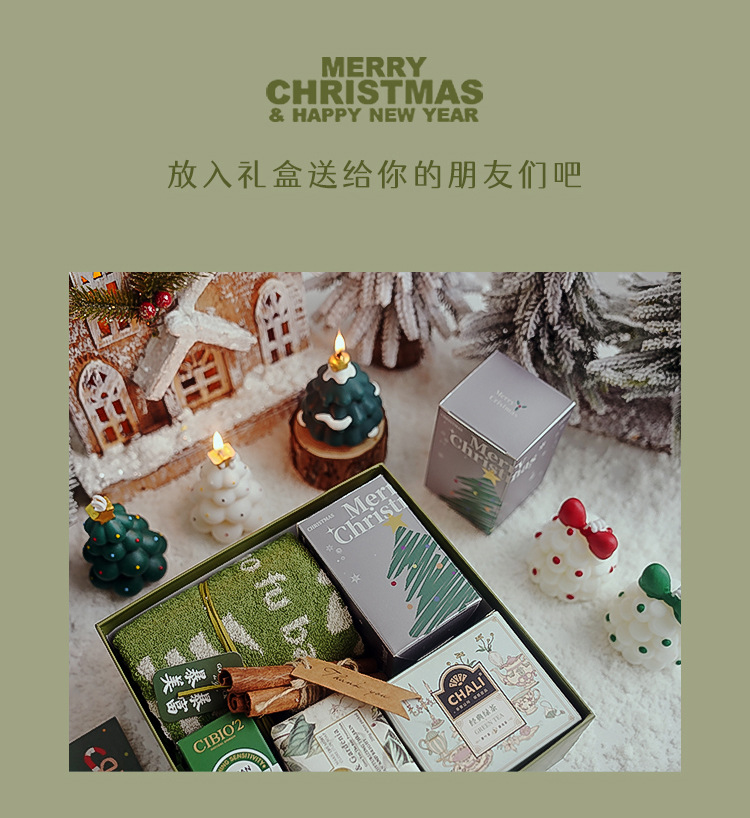 圣诞节香氛蜡烛手工仿真可爱伴手礼圣诞树香薰氛围布置用品办公文化气氛装饰详情4