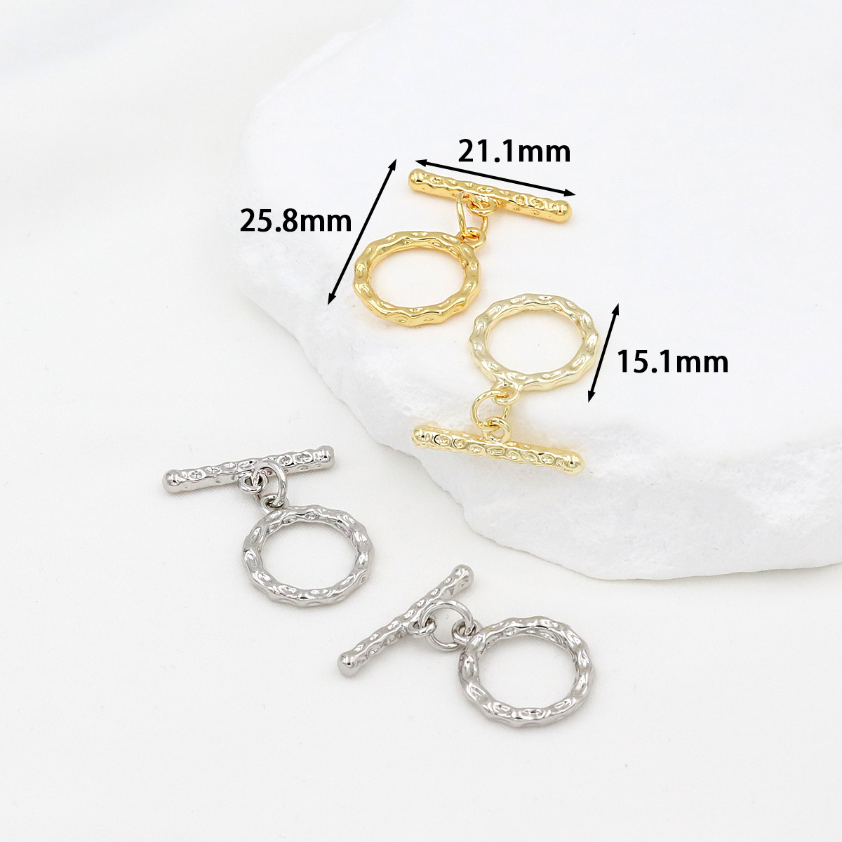 Color-preserving pure copper plated with 18K real gold OT clasp necklace bracelet ending connection clasp diy accessory factory B65 pic 19