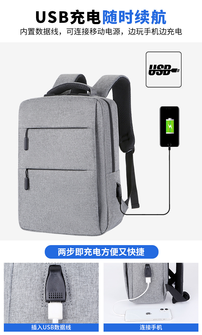 Cross border business backpack mochila multifuncional de gran capacidad para hombres advanced sense laptop bag USB imprimible pic 8