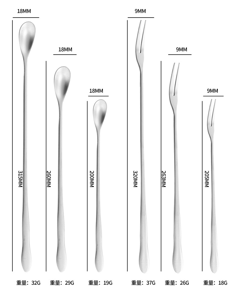 不锈钢搅拌勺创意葫芦柄水果叉咖啡搅拌勺火锅调料勺油勺长柄冰勺详情8