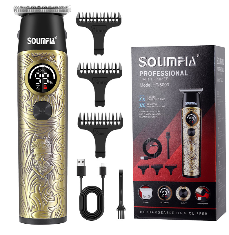 SOLIMPIA电动理发器发廊复古男士油头雕刻剪液晶数显剃头刀电推子详情12