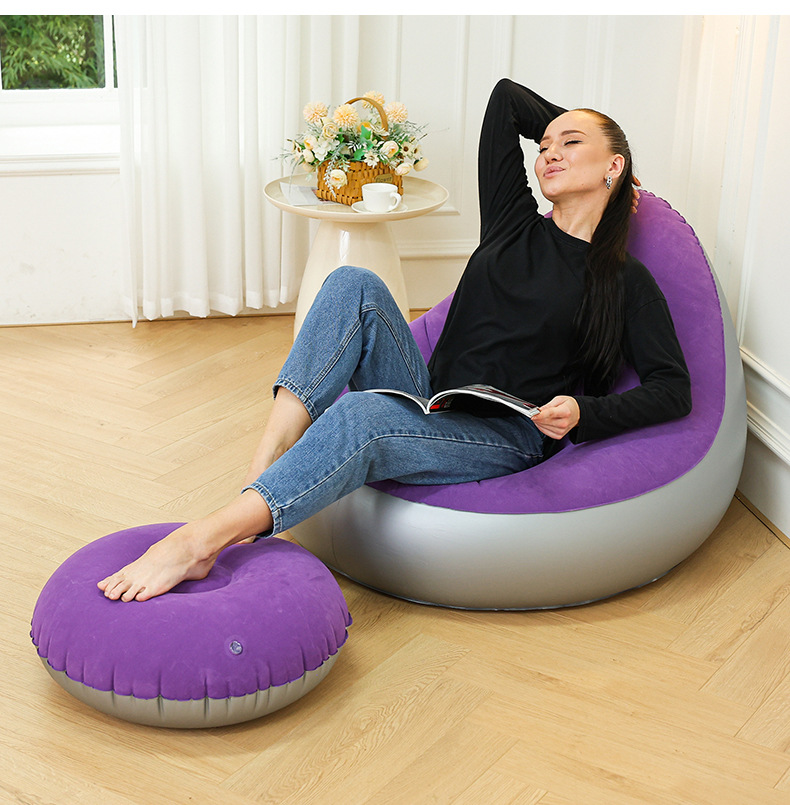 Cross-border new products: Velvet fabric lazy sofa, inflatable and foldable lounge chair, sofa bed, Japanese-style household sitting chair, outdoor bed pic 21