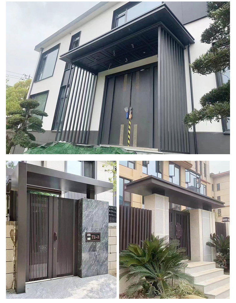 别墅庭院门农村自建房花园门头小区铝合金入户双开门防盗门入户门详情11