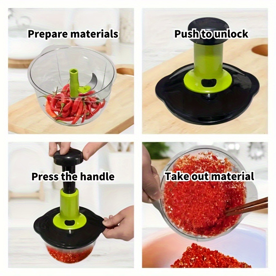 跨境家用切菜按压式绞肉机手动切菜器切菜神器小型料理机搅蒜器详情9