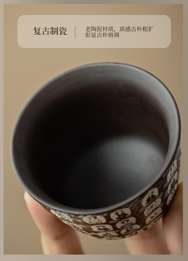 复古陶瓷茶杯敦煌万佛鎏银沉香杯主人杯品茗杯单杯复古小号茶盏详情14
