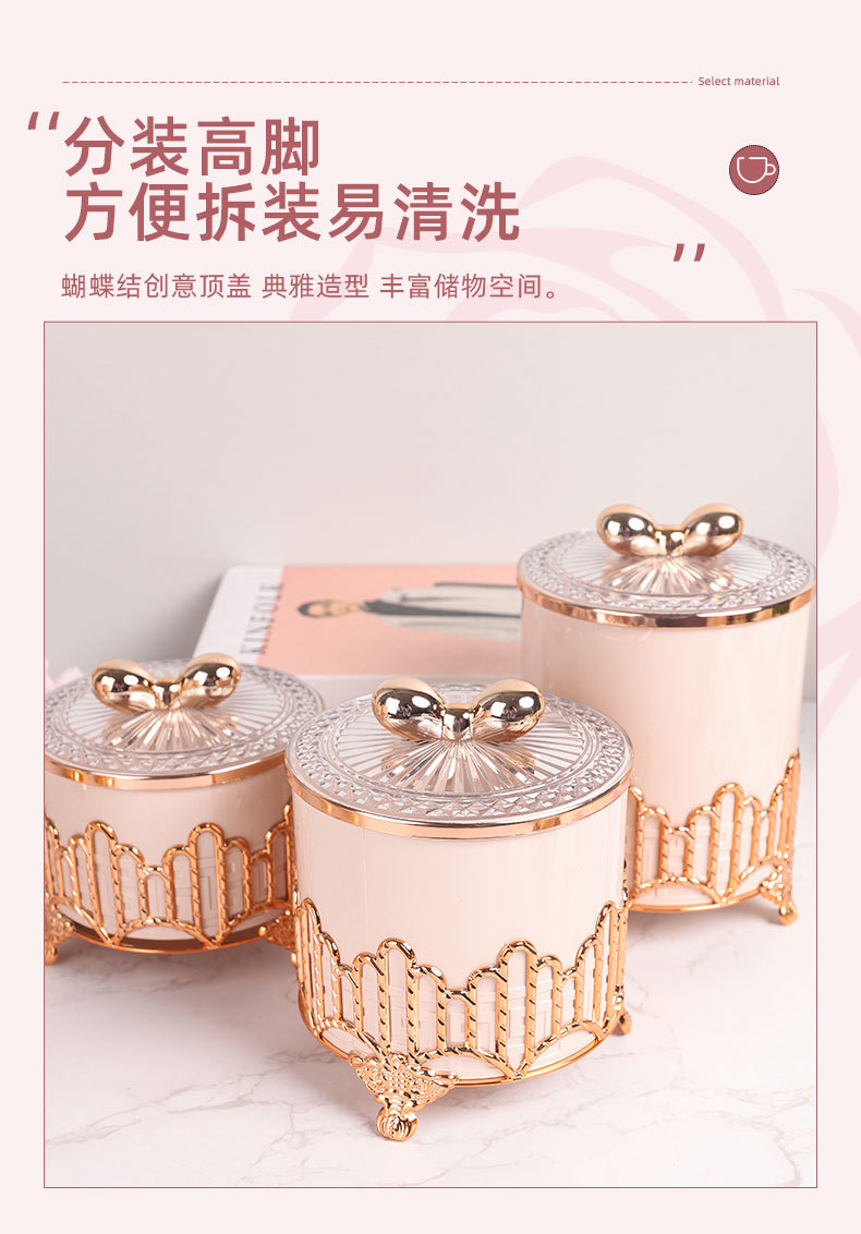 欧式跨境家居厨房收纳摆件器皿餐桌摆件婚庆餐桌储物罐密封罐糖果详情3