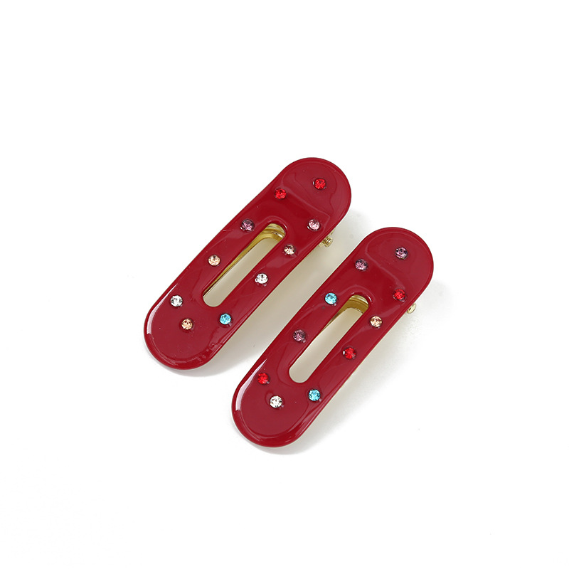 韩版百搭椭圆发卡高级感精致彩钻边夹醋酸板材百搭刘海夹批发详情10