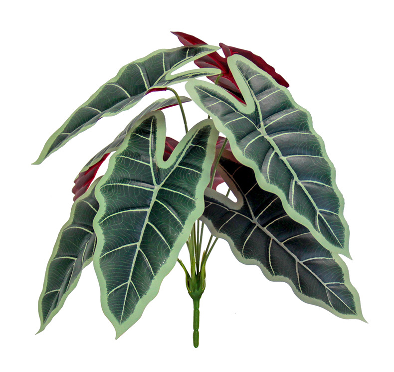 Artificial green plants, such as the lucky taro, are used for restaurant partition decoration, outdoor garden, grassland landscaping, and PVC plastic figures pic 7