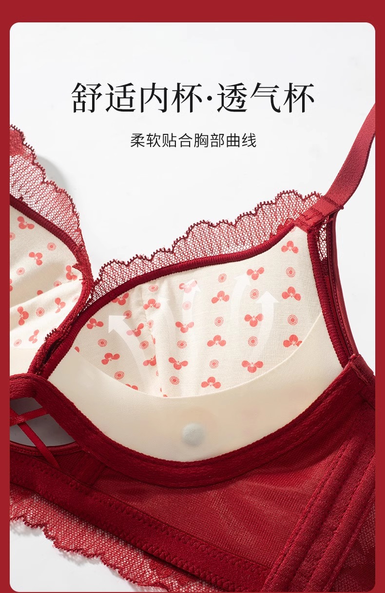 广东汕头内衣女士无钢圈聚拢小胸罩收副乳防下垂平胸显大文胸套装详情11