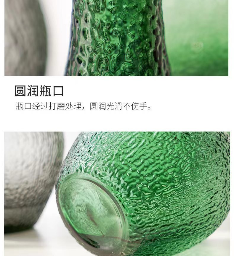 日式吊钟简约大肚子玻璃花瓶雪柳银柳百合水培马醉木鲜花花器摆件详情14