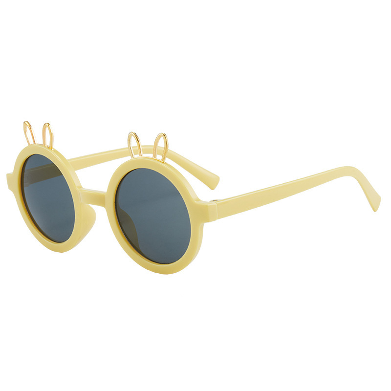 夏季新款卡通儿童太阳镜兔耳朵可爱宝宝墨镜圆框多色萌宝墨镜详情5