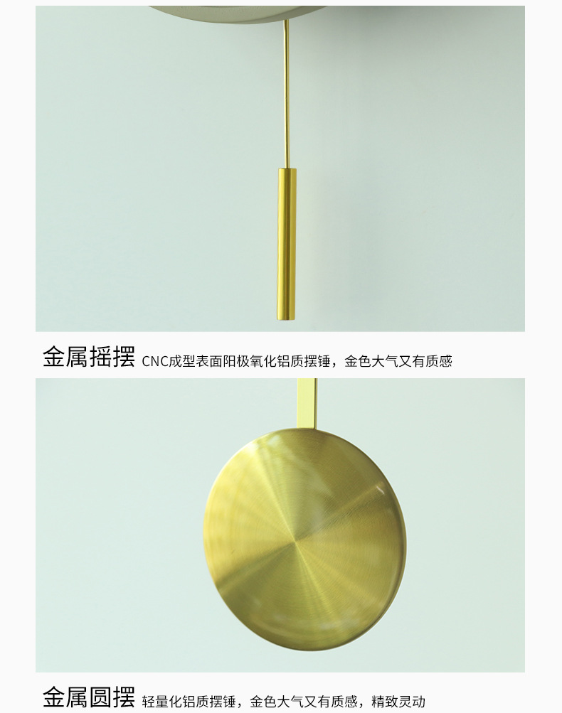 现代简约挂钟：砼与铜11寸刻度款 创意家居时钟 新款北欧水泥钟表详情17