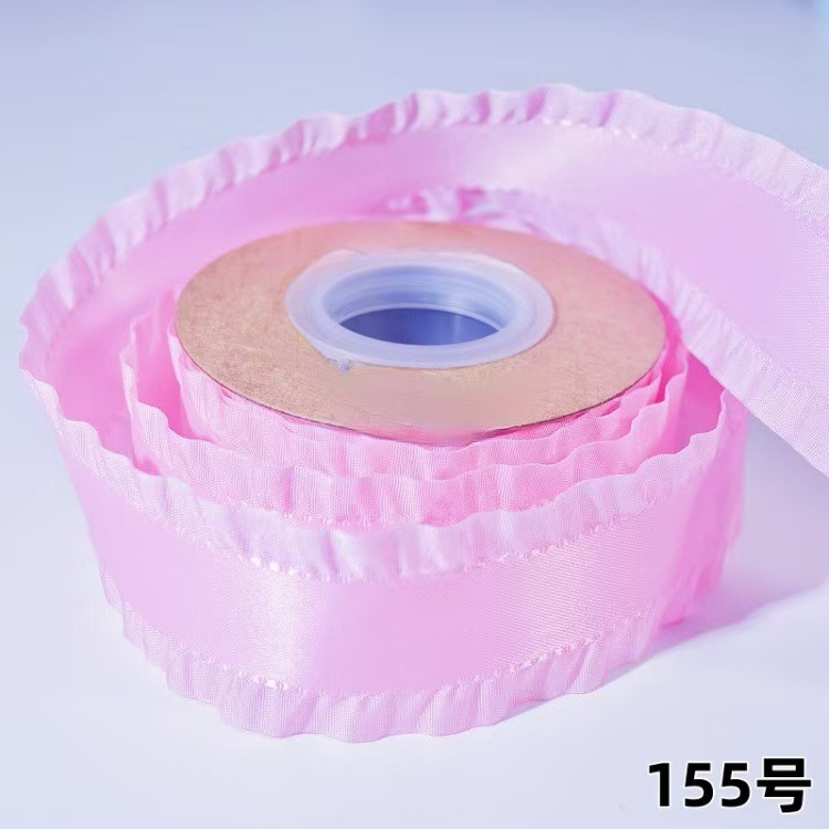 3.8厘米涤纶裙边带荷叶边50码每卷服装饰品辅料蝴蝶结礼品包装丝详情4