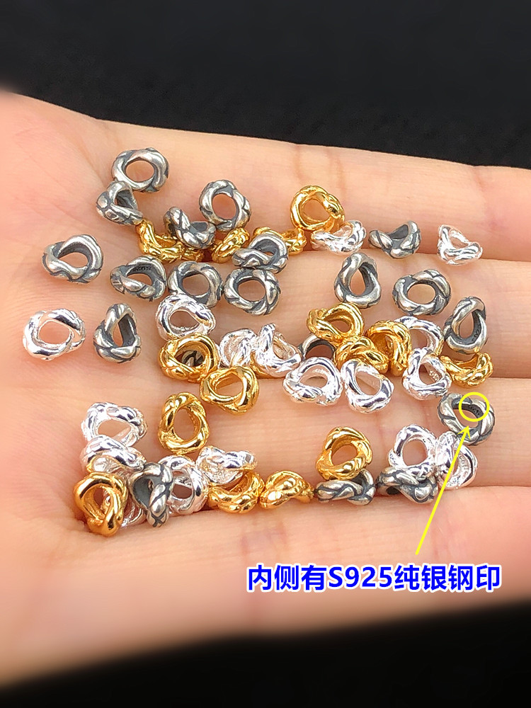 s925 sterling silver retro snake knot wire harness back cloud separator closed loop cultural play bracelet, woven bracelet rope necklace diy accessories pic 7
