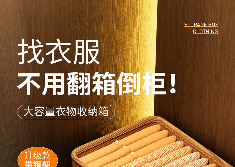 衣物收纳筐桌面玩具收纳盒衣柜裤子收纳神器家用必备寝室收纳篮详情2