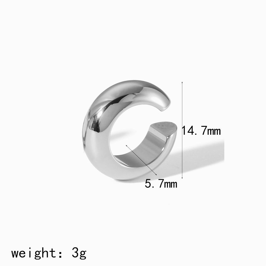 New cross-border Ins-style internet-famous titanium steel ear bone clips, no ear holes, versatile and high-end, 18K gold stainless steel ear clips pic 15