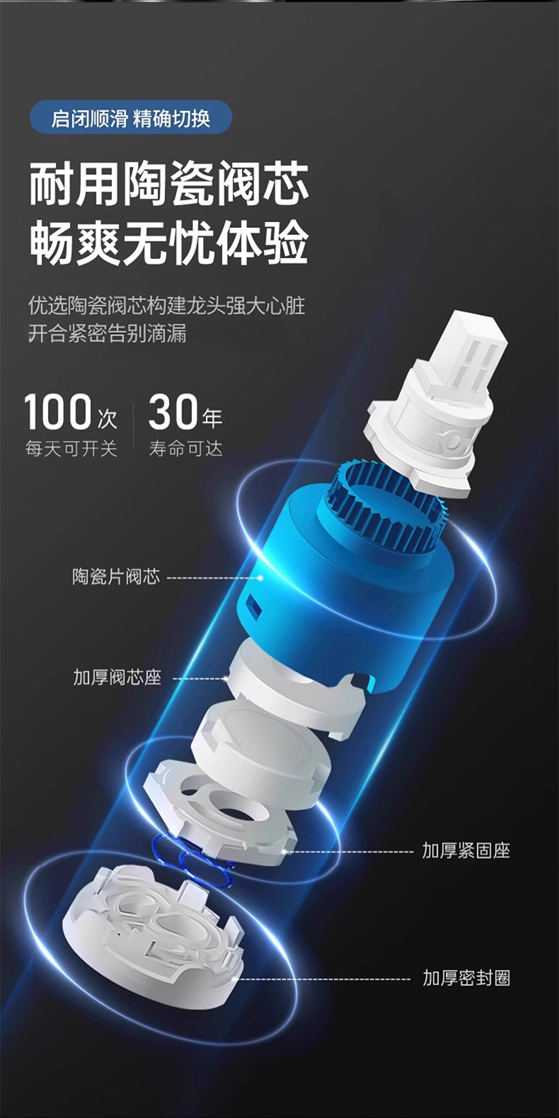 Household faucet cold and hot dual-purpose stainless steel extender, kitchen and bathroom washbasin faucet, cold and hot dual-water faucet pic 9