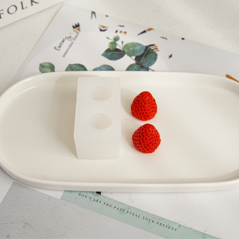 Strawberry silicone mold, ice cream chocolate resin, hand-applied resin, strawberry scented candle silicone mold pic 6