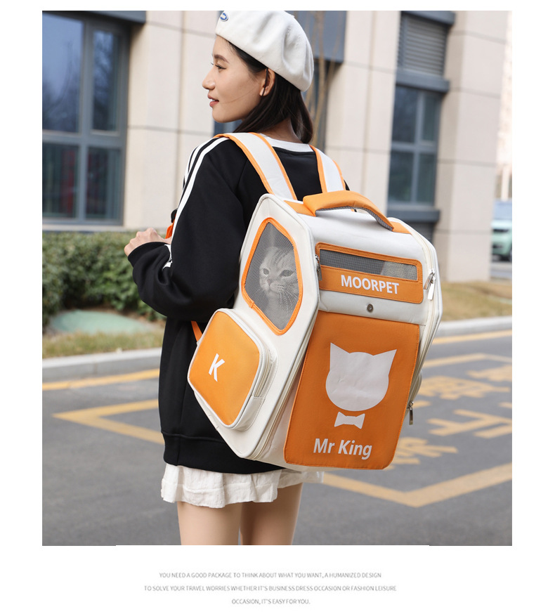 Fabricante de suministro directo bolsa de gato bolsa transpirable multicolor opcional llevar afuera ambos hombros transpirable alto nivel de apariencia mochila de viaje para mascotas pic 15
