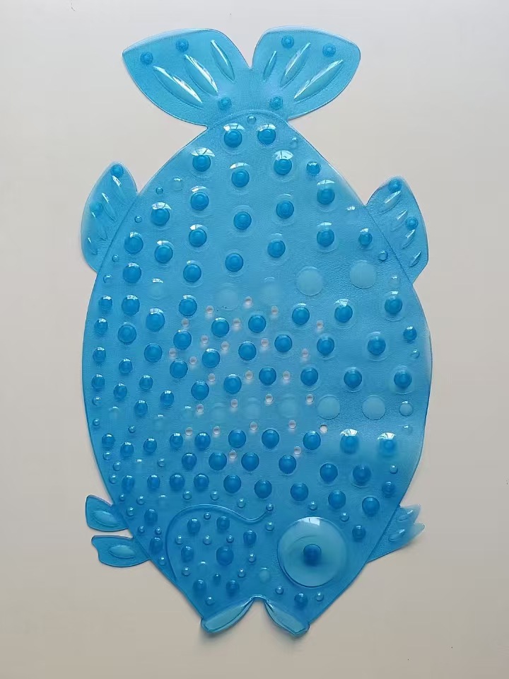 Forma de pescado almohadilla de baño resistente al agua almohadilla de baño larga de color sólido almohadilla de masaje suave espinilla antideslizante almohadilla de baño ventosa pic 6