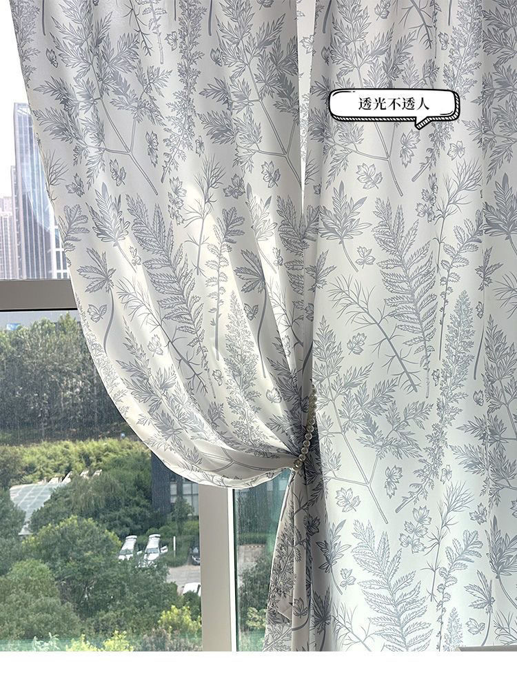复古印花纱帘窗帘透光不透人卧室客厅阳台防晒隔热高级感纱帘窗纱详情8